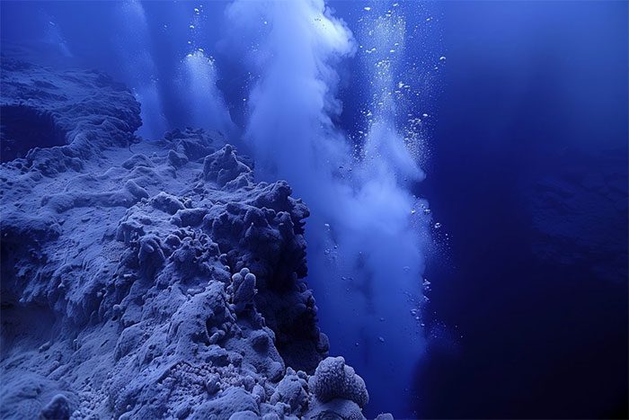 Environment around the hydrothermal system at the ocean floor