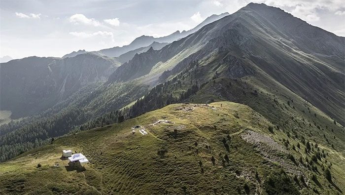 Excavation site of the secret Roman camp in the Alps