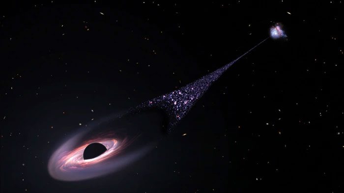 A black hole with a mass of 100 billion solar masses will evaporate within 2×10^100 years.