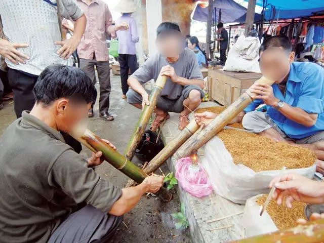 For a long time, Vietnamese people have had a habit of using tobacco leaves for smoking.