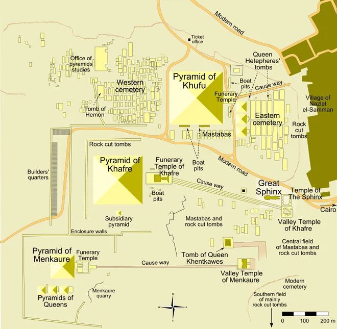 Diagram of the Giza Pyramid.