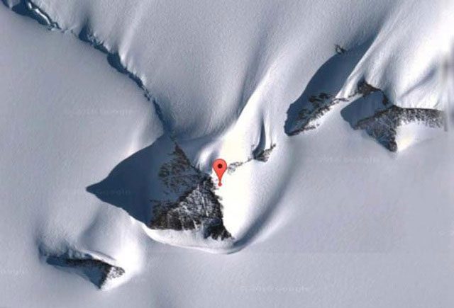 Mysterious pyramid images in Antarctica.