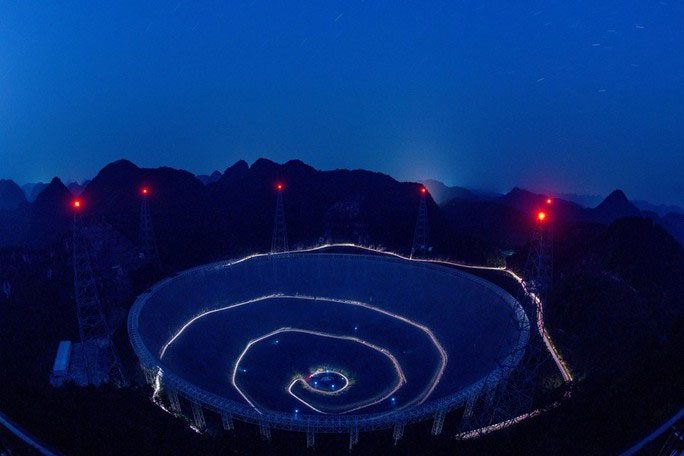 500-meter aperture spherical radio telescope (FAST) located in Guizhou, China