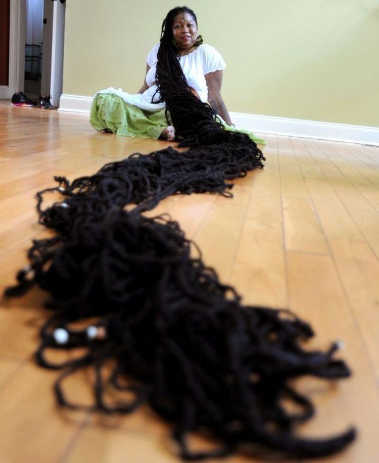 The longest hair in the world measuring 17m.