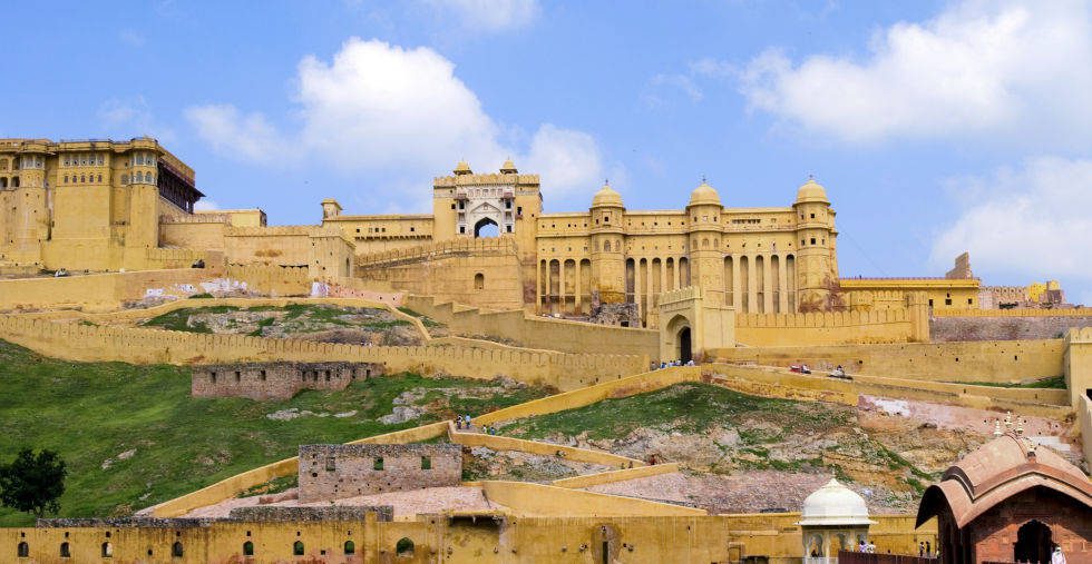 Amber Fort in India built in a fortress style.