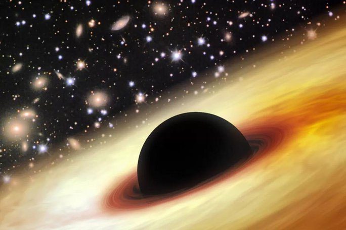 Graphic depiction of a supermassive black hole