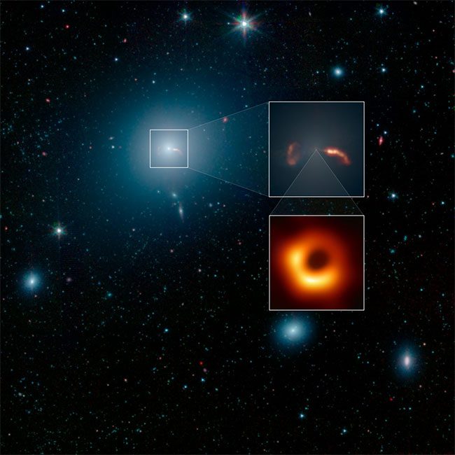 Supermassive black hole located at the center of a relatively nearby galaxy named Messier 87