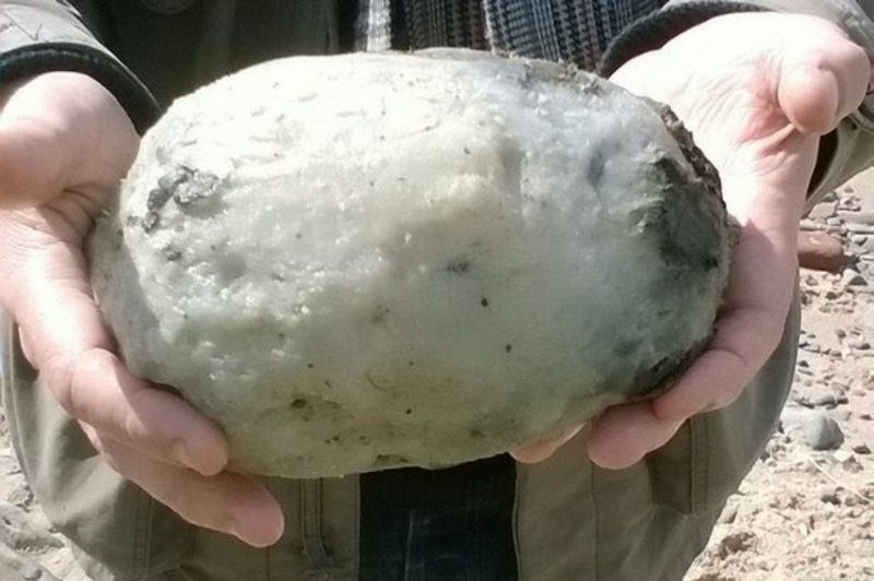 Ambergris block found by a British couple on the beach on April 12.