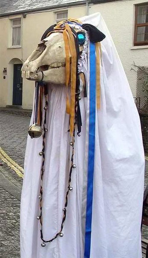 Parading with horse skulls in Wales