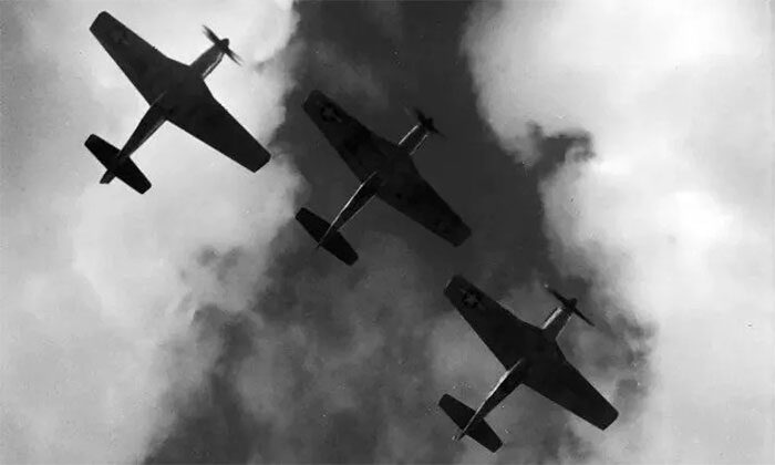 Three P-51 Mustangs in 1945