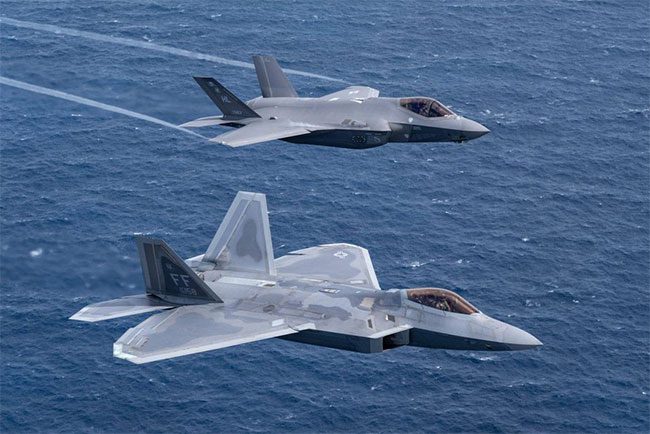 F-22 Raptor fighter jet.