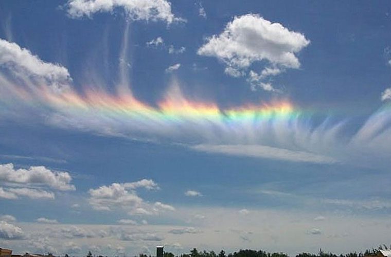 Rare and enchanting rainbow clouds