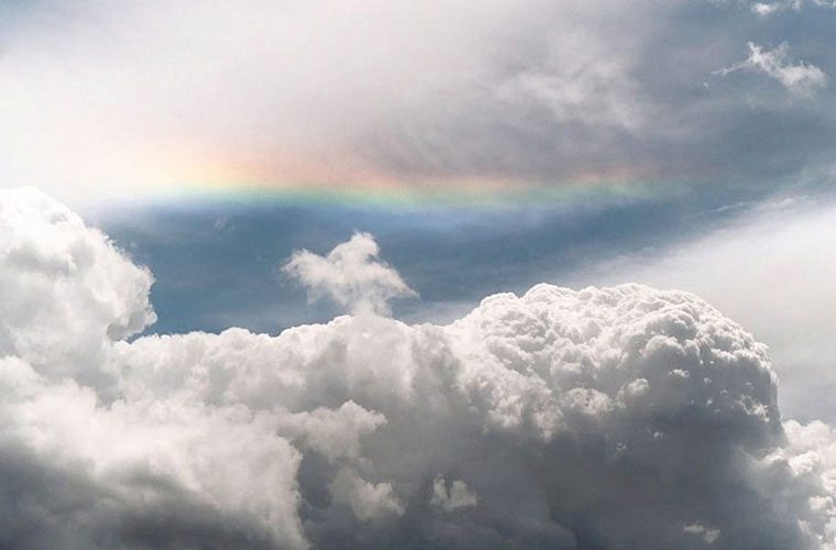 Rare and enchanting rainbow clouds