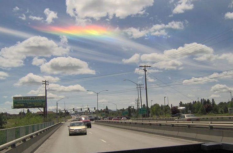 Rare and enchanting rainbow clouds