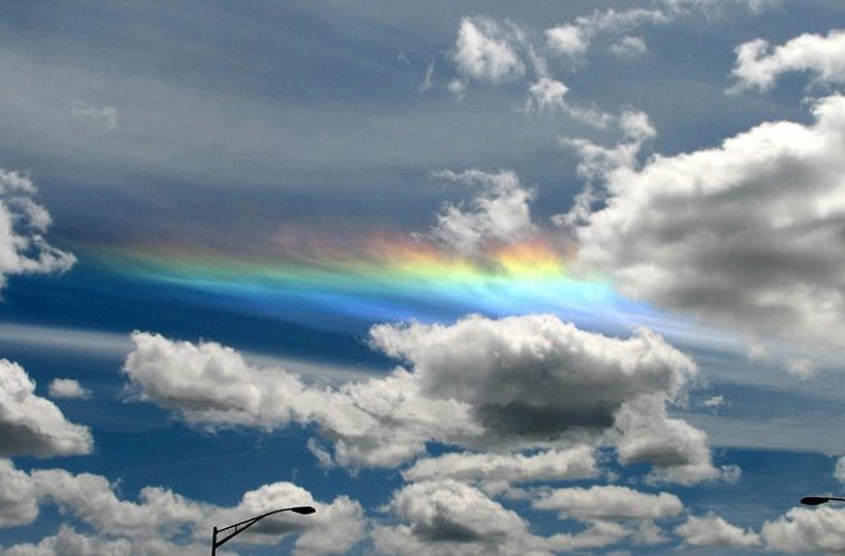 Rare and enchanting rainbow clouds