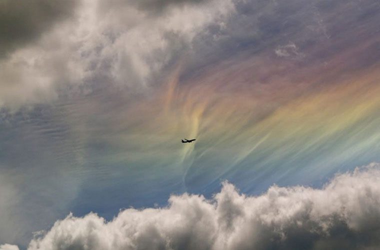 Rare and enchanting rainbow clouds