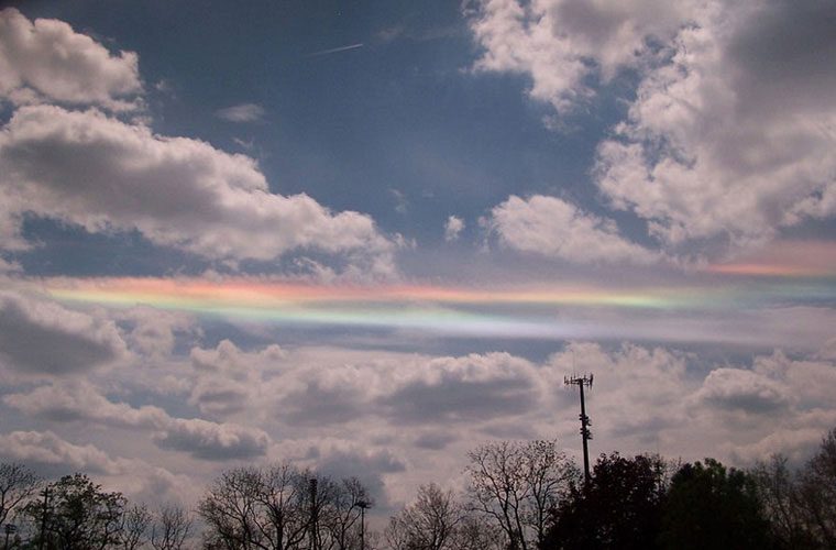 Rare and enchanting rainbow clouds