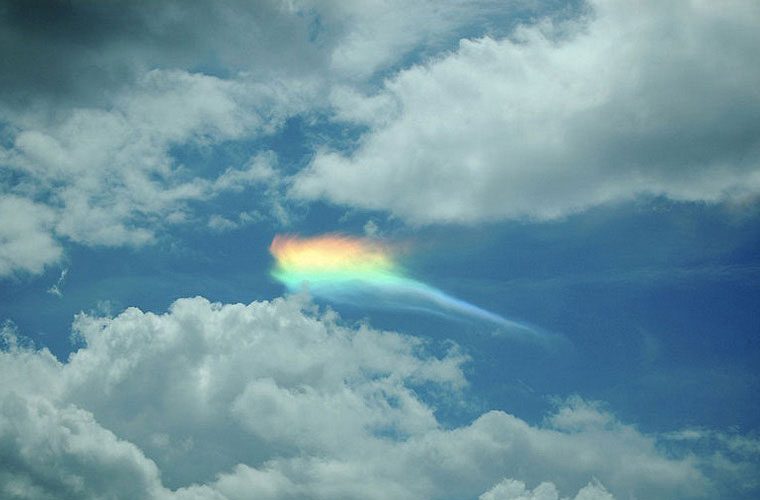 Rare and enchanting rainbow clouds