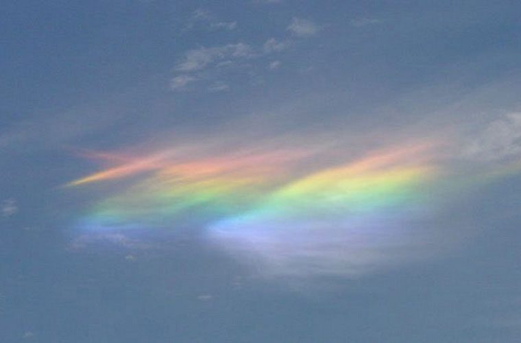 Rare and enchanting rainbow clouds