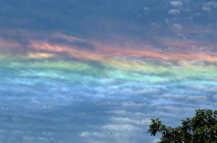 Rare and enchanting rainbow clouds