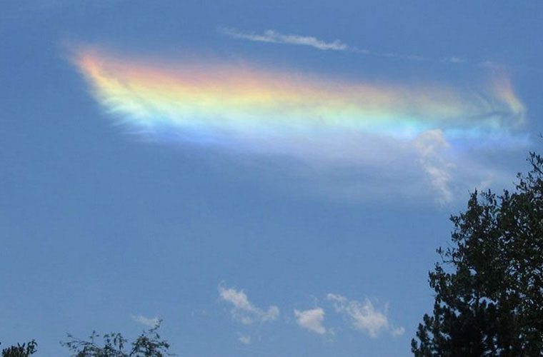 Rare and enchanting rainbow clouds