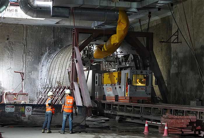 As of August 25, the TBM for the Nhổn - Hà Nội metro project has excavated nearly 100m.