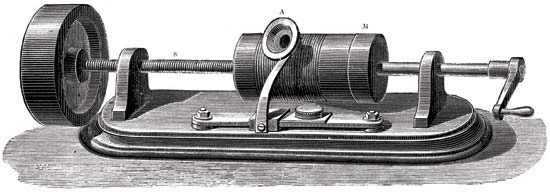 November 29, 1877 - Thomas Edison unveils his first invention - the hand-cranked phonograph