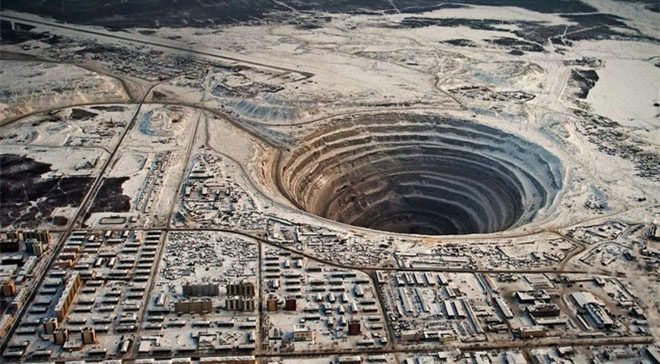 Aerial view of the Popigai diamond mine