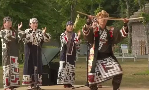 Ainu cultural simulation at the Ainu Museum and National Park in Hokkaido