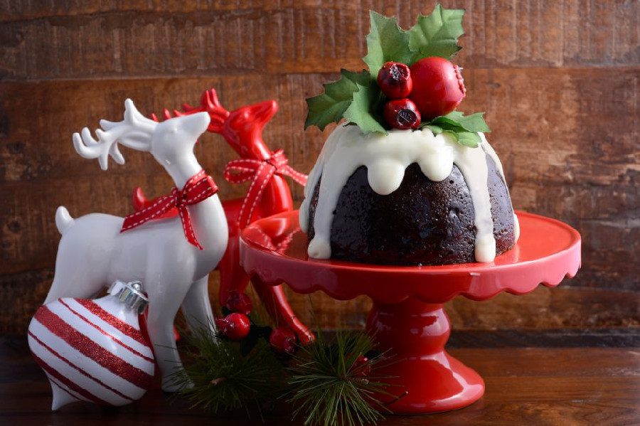 Christmas pudding, a culinary symbol of England.