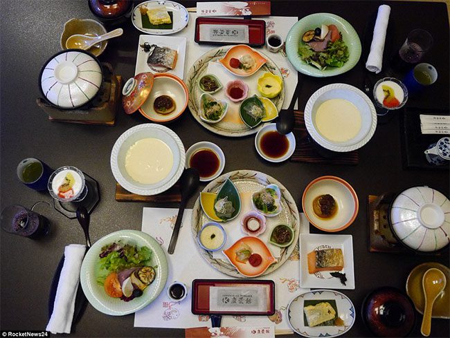 The hotel's kitchen is always ready to serve the unique Miyama Kaiseki meal.