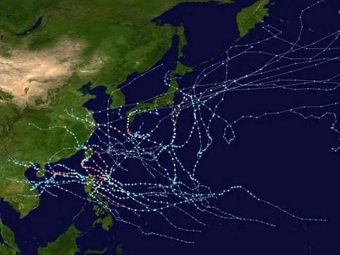 Summary map of the 2024 hurricane season in the Northwest Pacific, as of now.