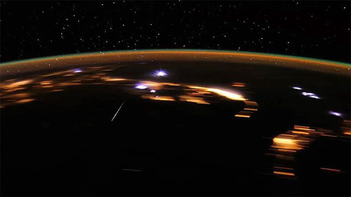 Lyrids meteor shower observed from space