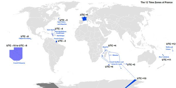 Time zones in France.