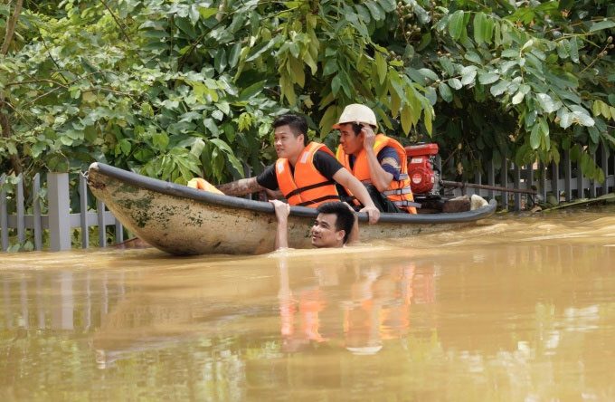 Flooding in Thai Nguyen after Typhoon Yagi.