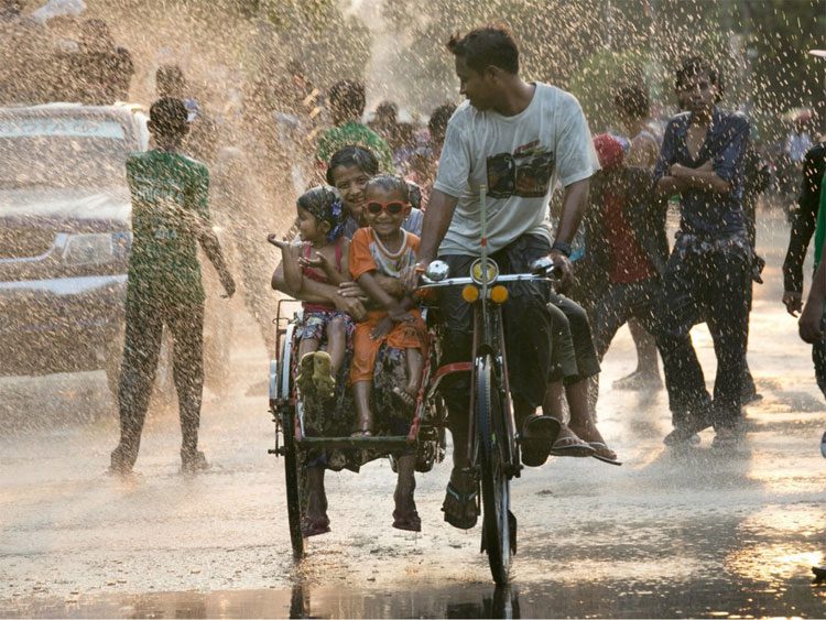 Myanmar people celebrate New Year with Thingyan Water Festival