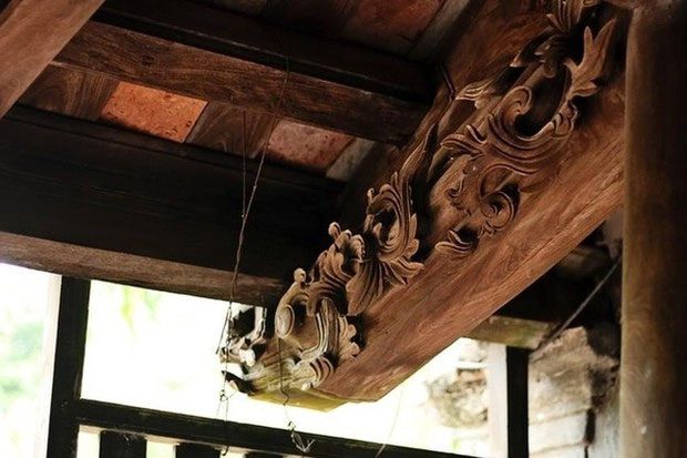 The house is made of lim wood, intricately carved, and has not been affected by termites after hundreds of years.