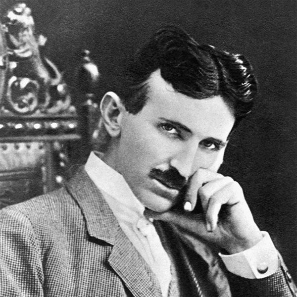 Portrait of Nikola Tesla at 40.