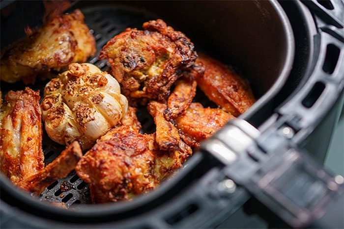 Frying chicken in an air fryer