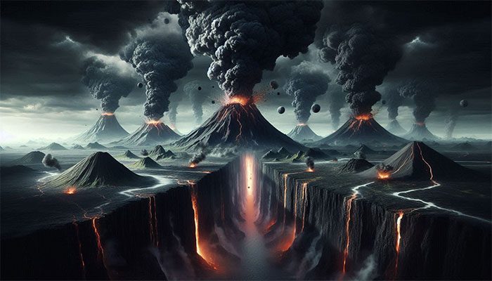 A series of catastrophic events occurred on Earth at the end of the Triassic period