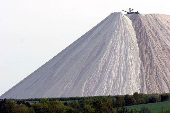 This mountain is added with more than 1,000 tons of table salt every hour.