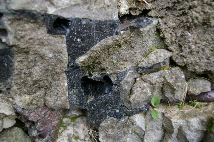 Vitrified fort at Sainte-Suzanne, France.