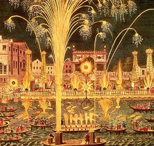 Fireworks display on the River Thames, London