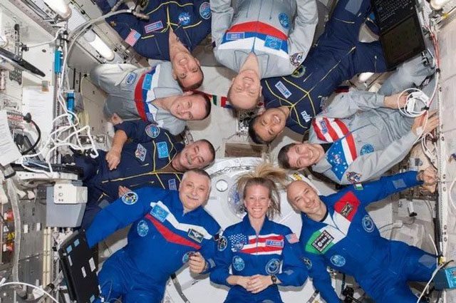 Astronauts on the International Space Station.