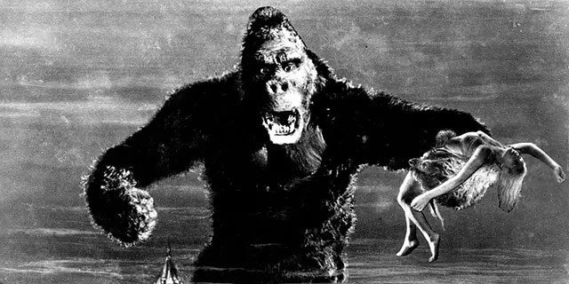 The rear projection technique was also used in the film King Kong 1933.