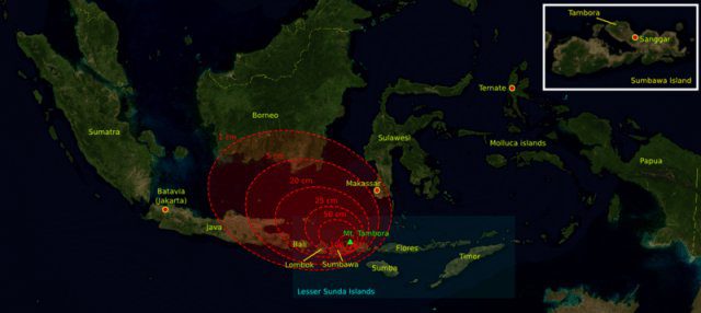 The impact of the 1815 volcanic eruption.