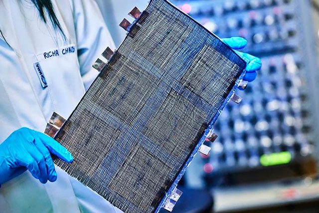 Carbon structural battery developed at Chalmers University of Technology, Sweden.