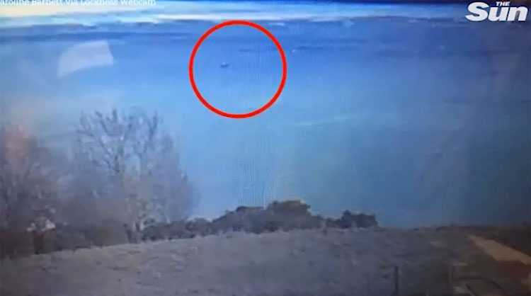 Image purported to be the Loch Ness Monster via webcam.