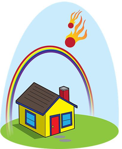 An ancient proverb states that any house covered by a rainbow will soon face disaster.