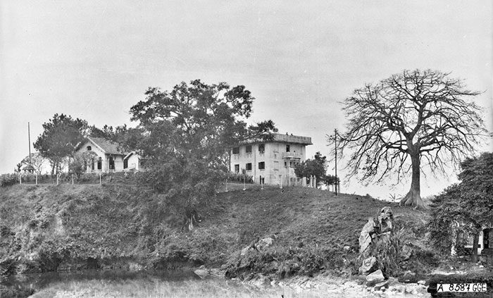 French military post built on a hill in Uong Bi.